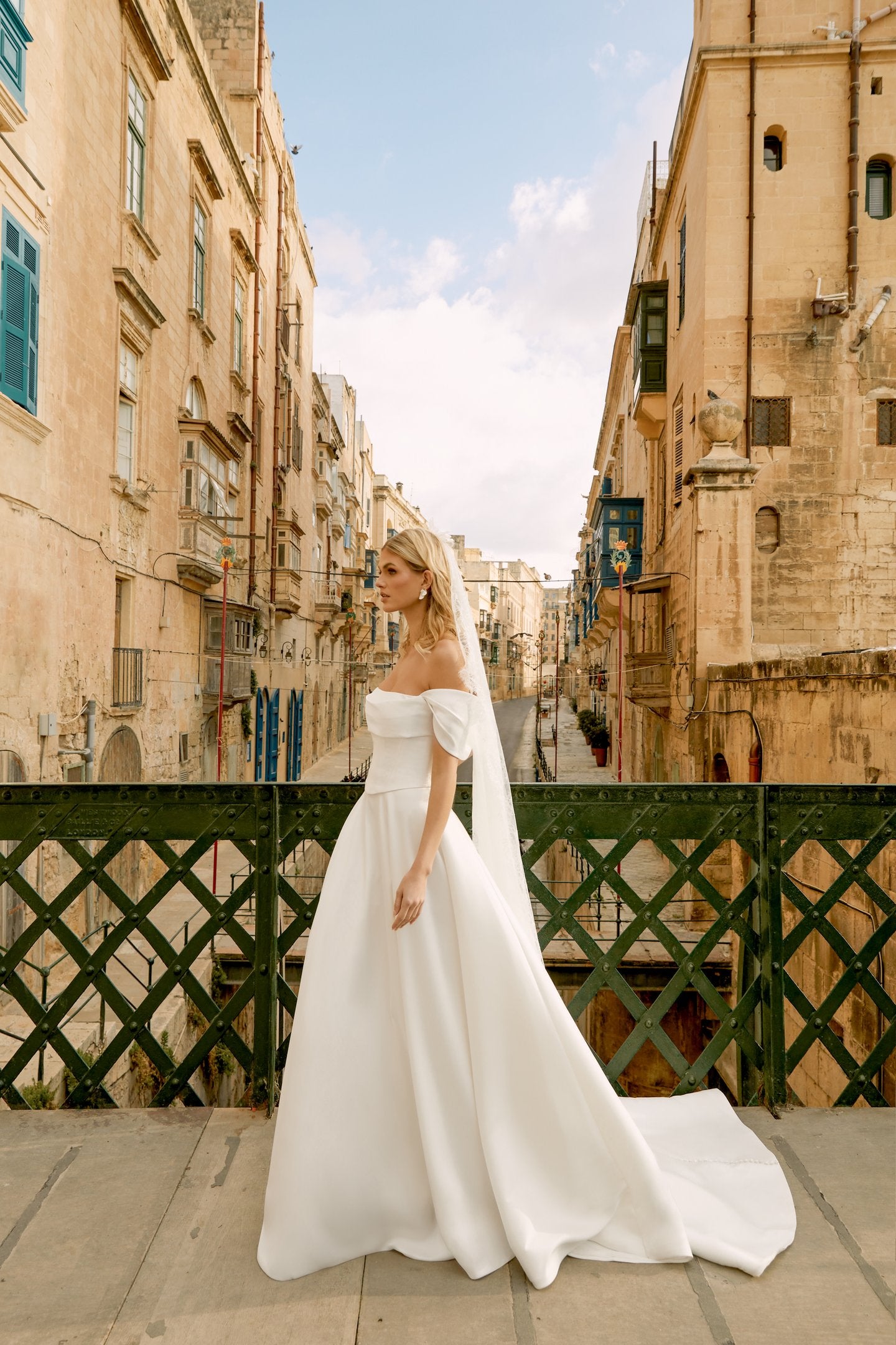 Mikado Strapless Corseted Bodice with A-Line Skirt