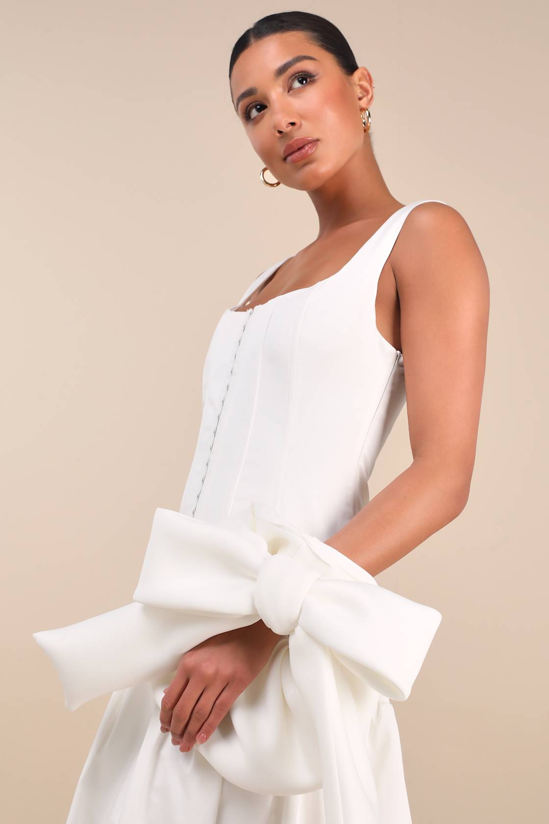 Bowie Ivory Bow Handbag