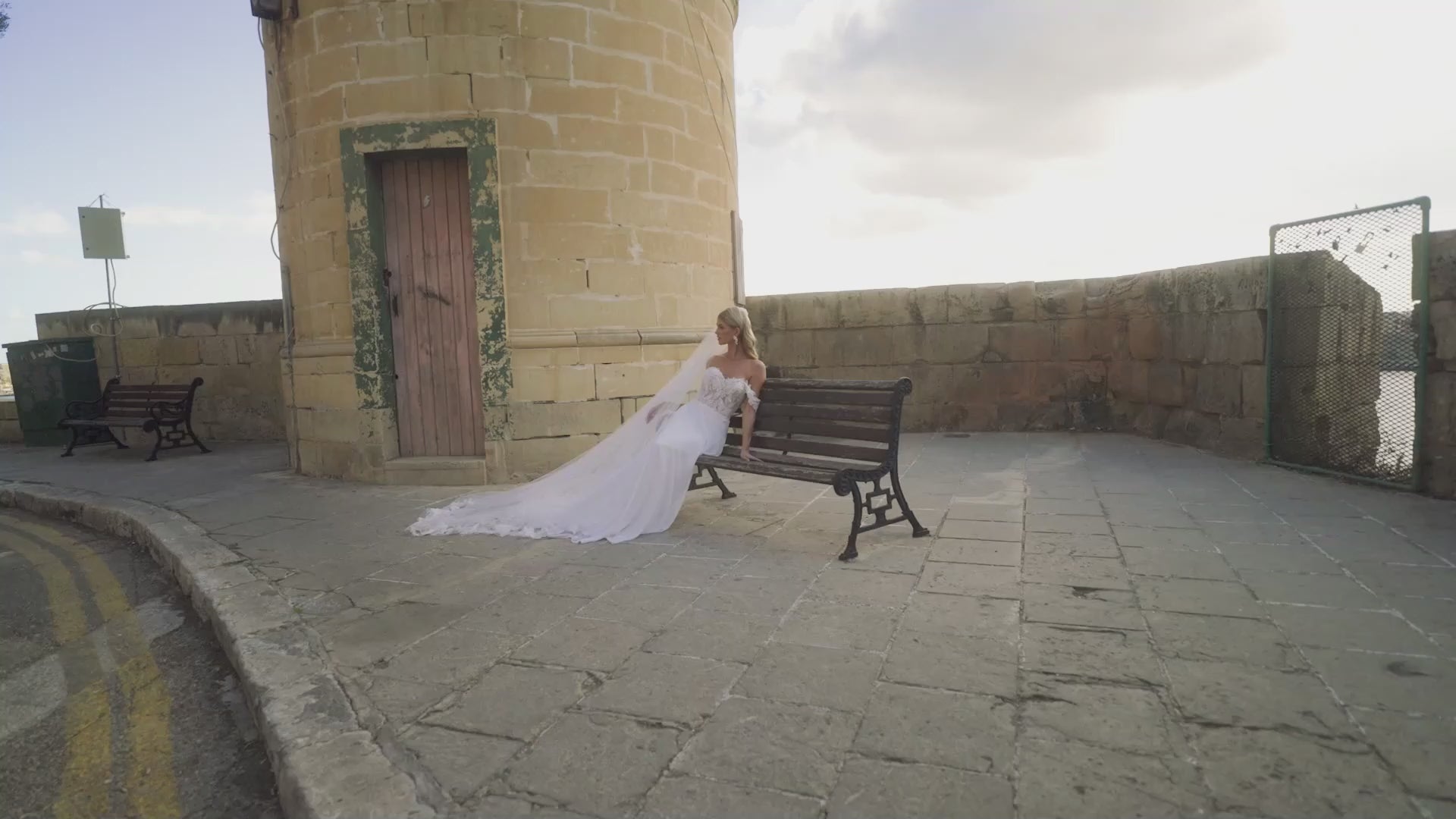 Chiffon A-Line Gown with Embroidered Lace and 3D Appliques